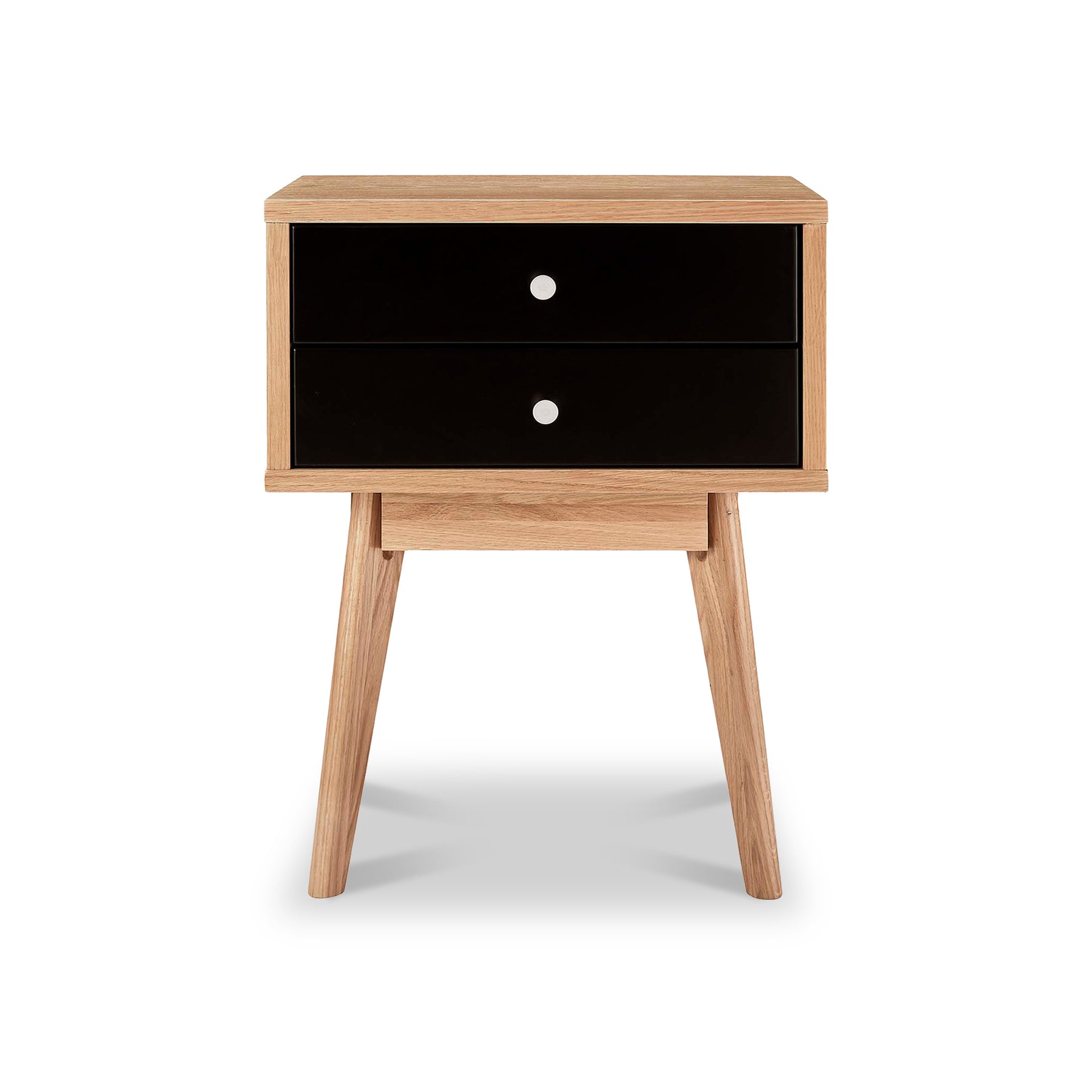 Aubrey Black 2 Drawer Bedside Table from Roseland Furniture