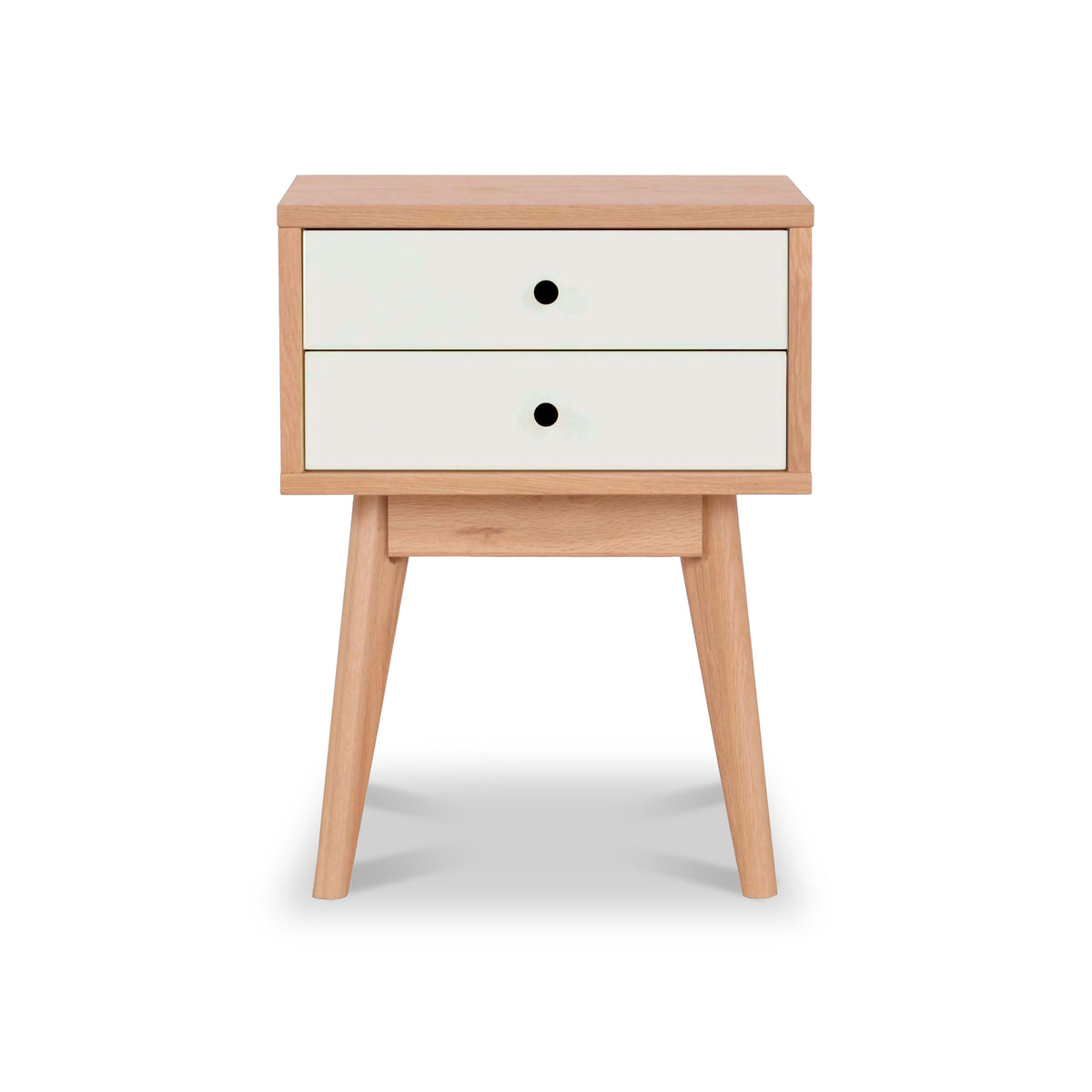 Aubrey White 2 Drawer Bedside Table from Roseland Furniture