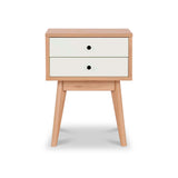 Aubrey White 2 Drawer Bedside Table from Roseland Furniture