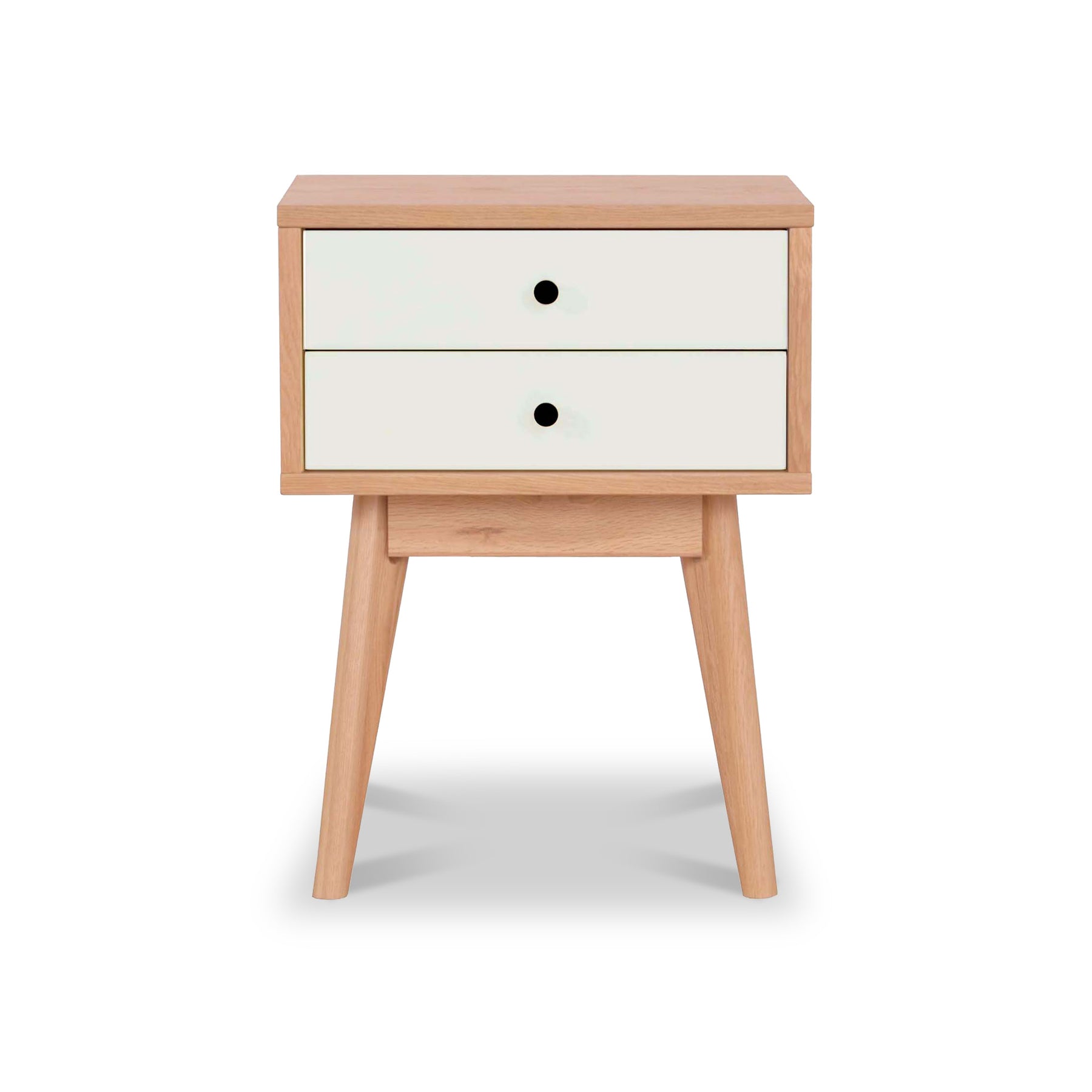 Aubrey White 2 Drawer Bedside Table from Roseland Furniture