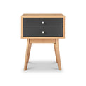Aubrey Grey 2 Drawer Bedside Table from Roseland Furniture