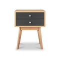Aubrey Grey 2 Drawer Bedside Table from Roseland Furniture