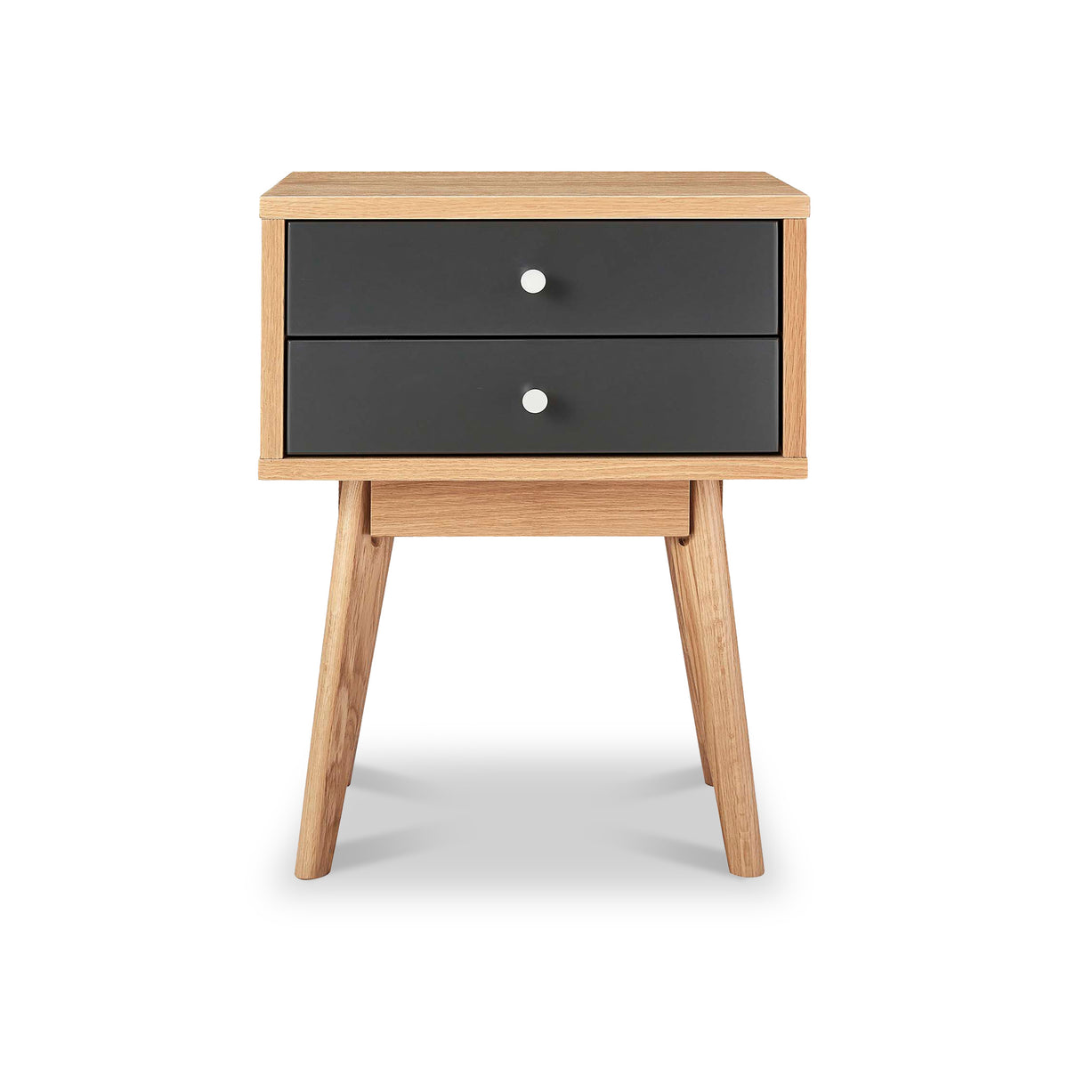 Aubrey Grey 2 Drawer Bedside Table from Roseland Furniture