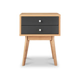 Aubrey Grey 2 Drawer Bedside Table from Roseland Furniture