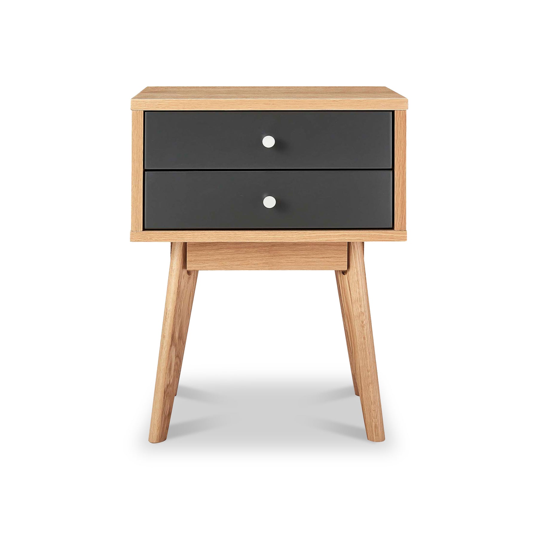 Aubrey Grey 2 Drawer Bedside Table from Roseland Furniture