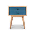 Aubrey Navy 2 Drawer Bedside Table from Roseland Furniture