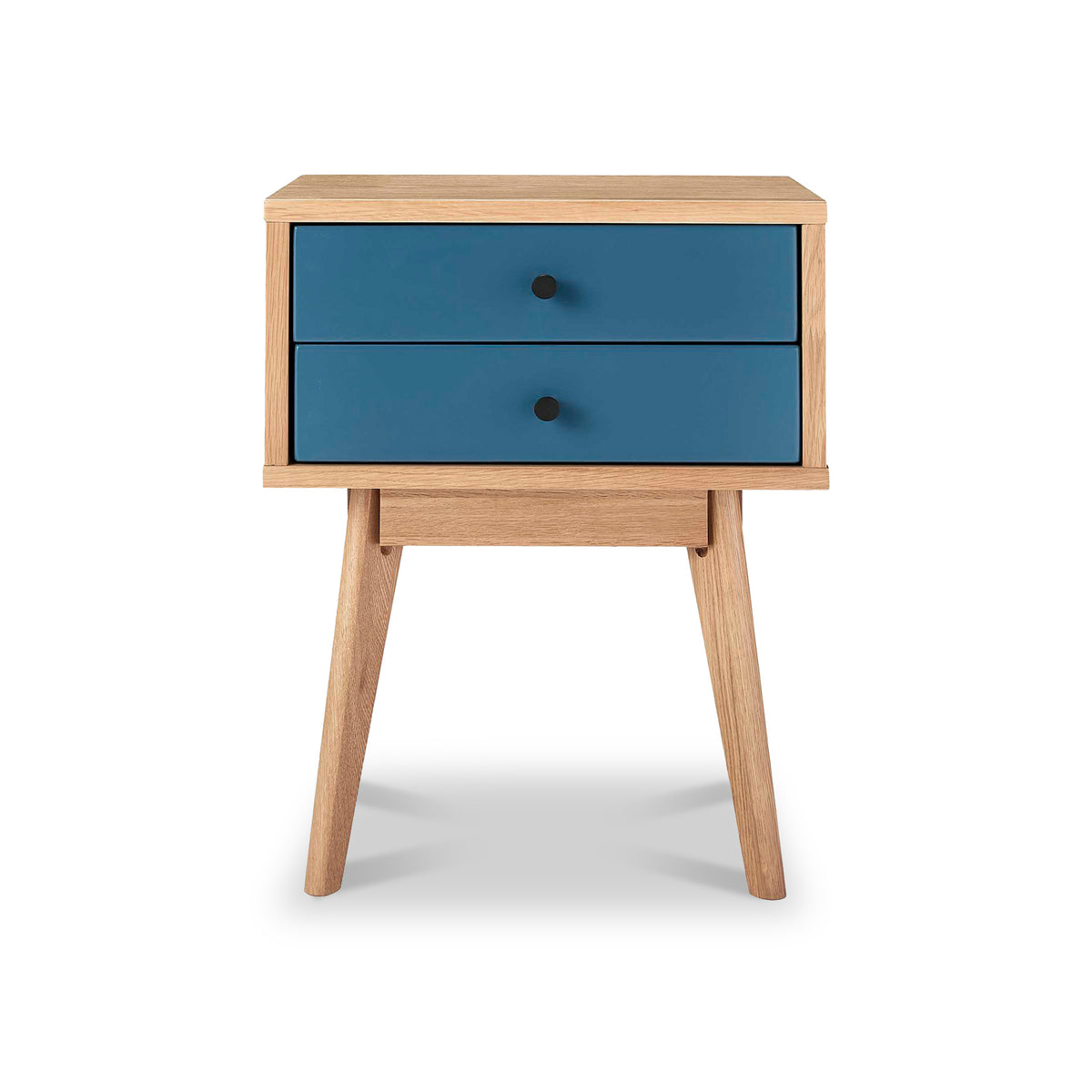 Aubrey Navy 2 Drawer Bedside Table from Roseland Furniture