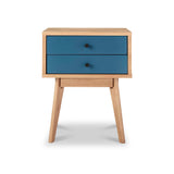 Aubrey Navy 2 Drawer Bedside Table from Roseland Furniture