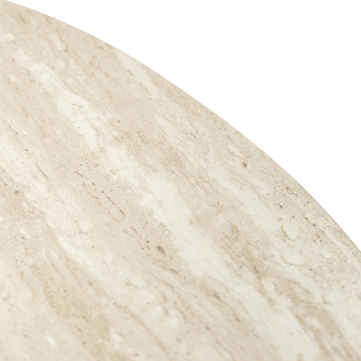 Barlo 120cm Travertine Effect Round Dining Table from Roseland Furniture