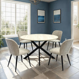 Barlo 120cm Travertine Effect Round Dining Table from Roseland Furniture