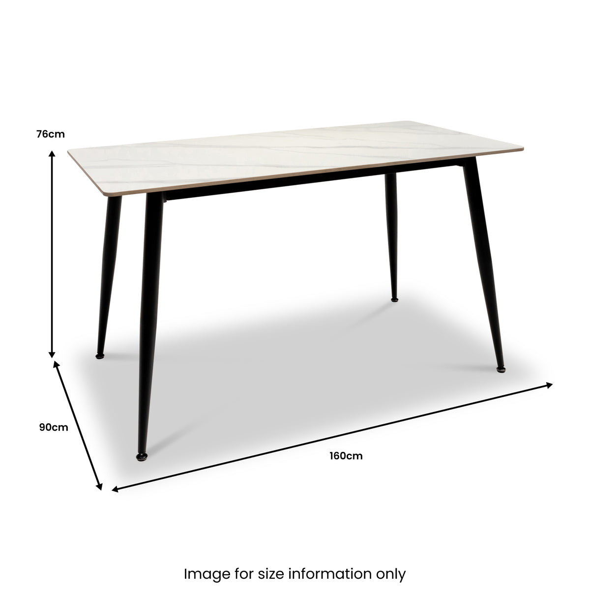 Kadison 160cm Sintered Stone Dining Table | White or Grey | Roseland