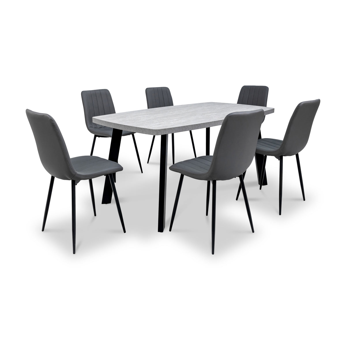 Ciara 160cm Dining Table Light Grey from Roseland Furniture