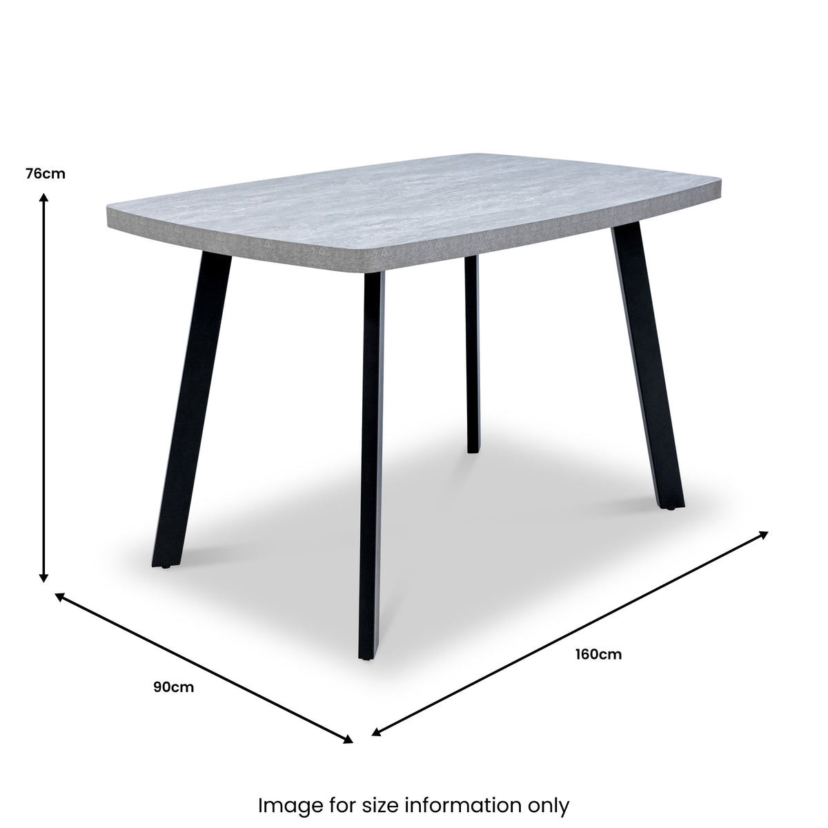 Ciara 160cm Dining Table Light Grey from Roseland Furniture