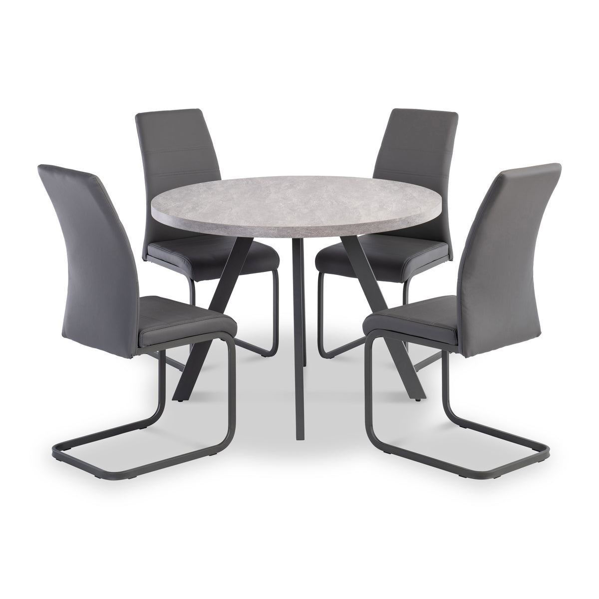 Harald-107cm-Light-Grey-Round-Dining-Table from Roseland Furniture