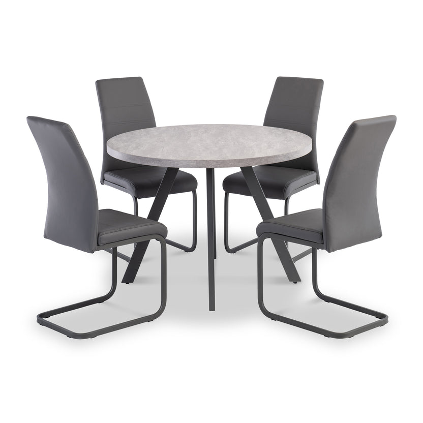 Harald 107cm Light Grey Round Dining Table for up to 4 Roseland