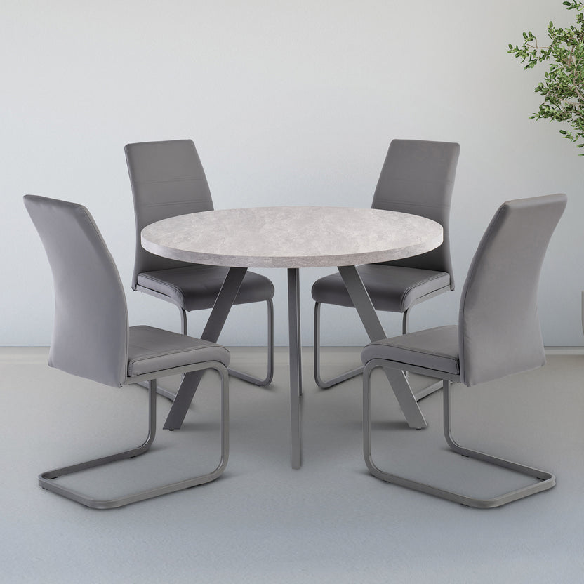 Harald 107cm Light Grey Round Dining Table for up to 4 Roseland