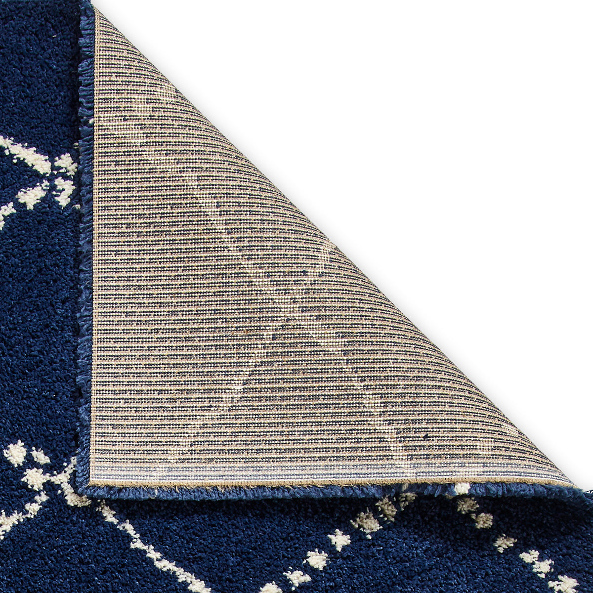 Webster Navy Blue Diamond Two Toned Rug