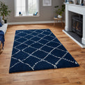 Webster Navy Blue Diamond Two Toned Rug for living room
