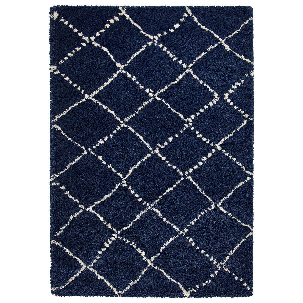 Webster Navy Blue Diamond Two Toned Rug from Roseland Furniture