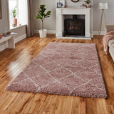 Webster Rose Pink Diamond Two Toned Rug for living room