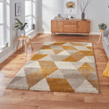 Webster Ochre Triangle Geometric Rug for living room