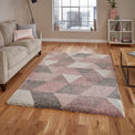 Webster Rose Pink Triangle Geometric Rug for living room