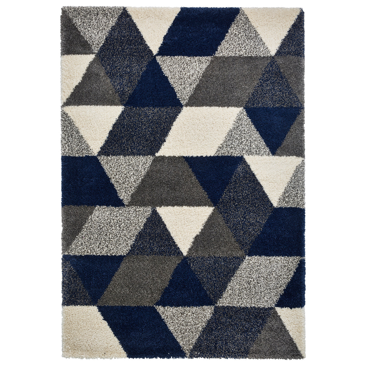 Webster Navy Blue Triangle Geometric Rug from Roseland Furniture