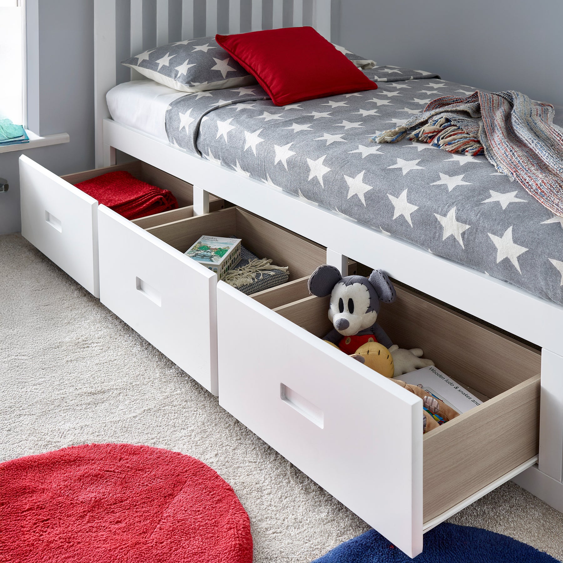 Wilson Wooden 3 Dawer Bed Frame White from Roseland Furniture