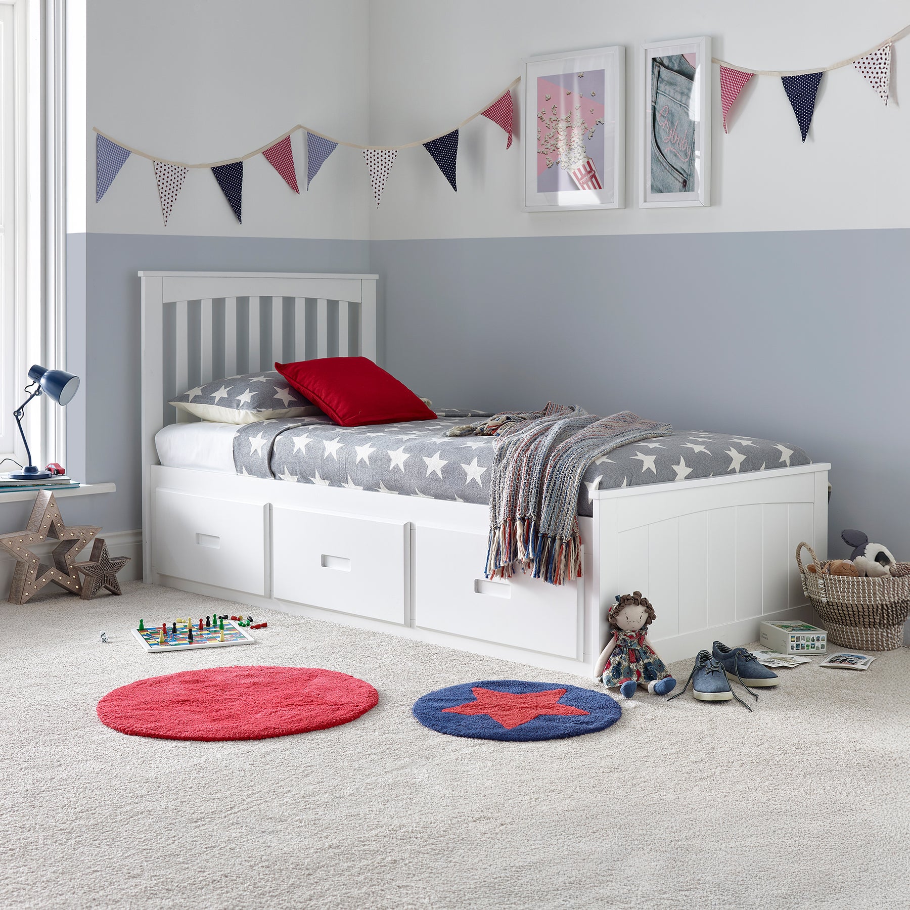 Wilson Wooden 3 Dawer Bed Frame White from Roseland Furniture