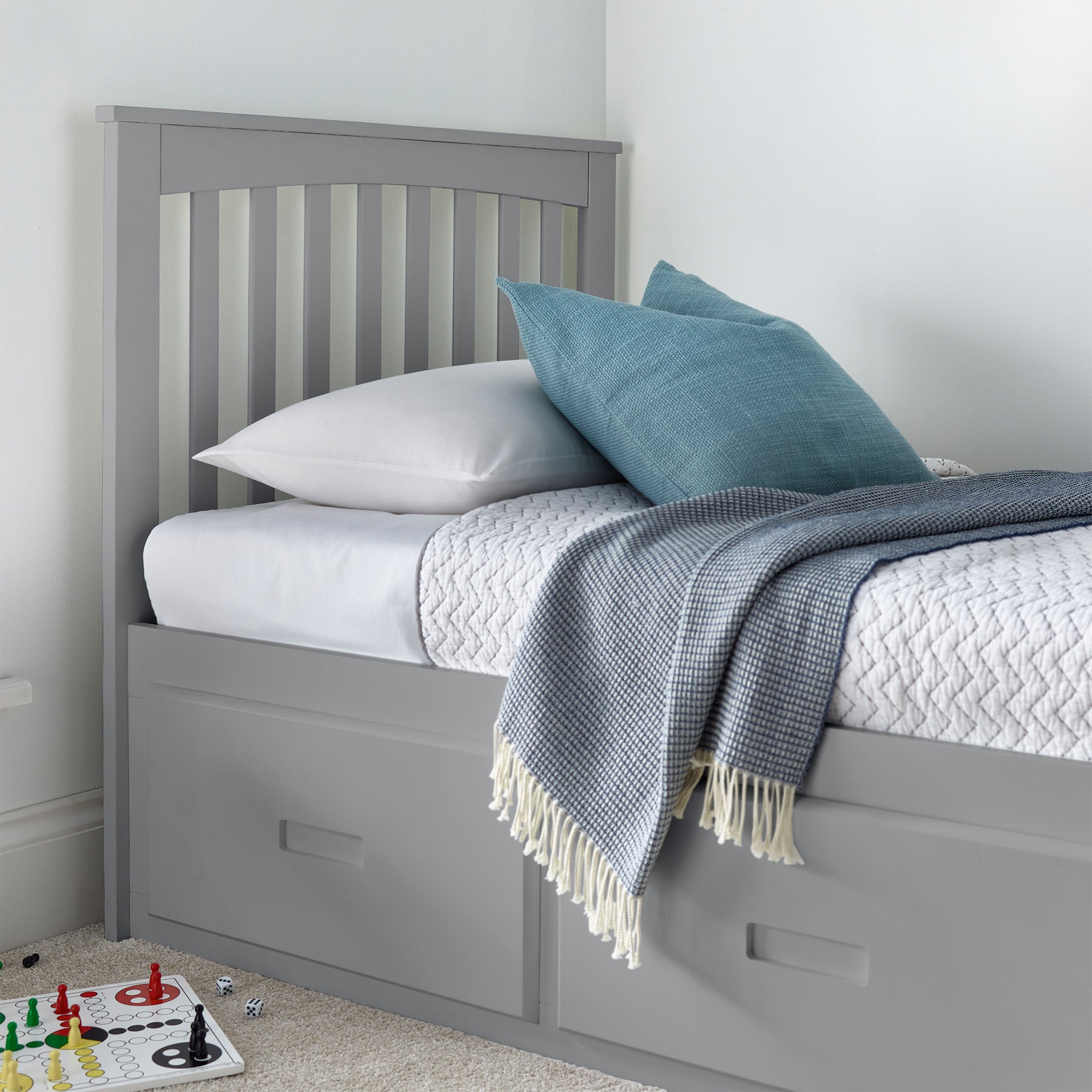 Wilson Wooden 3 Dawer Bed Frame Grey from Roseland Furniture