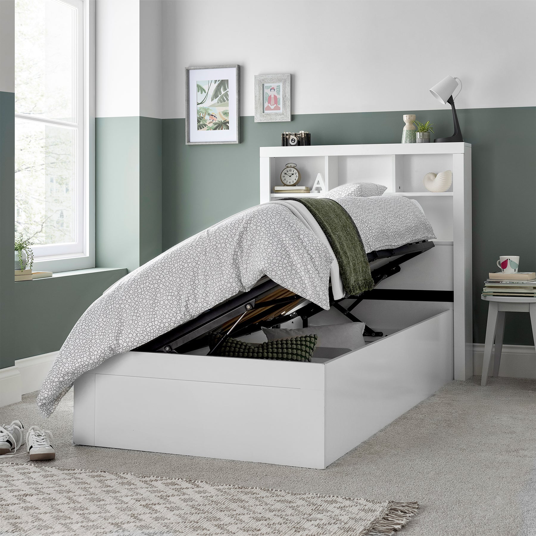 Cooper Wooden Ottoman Storage Bed Frame Grey from Roseland Furniture