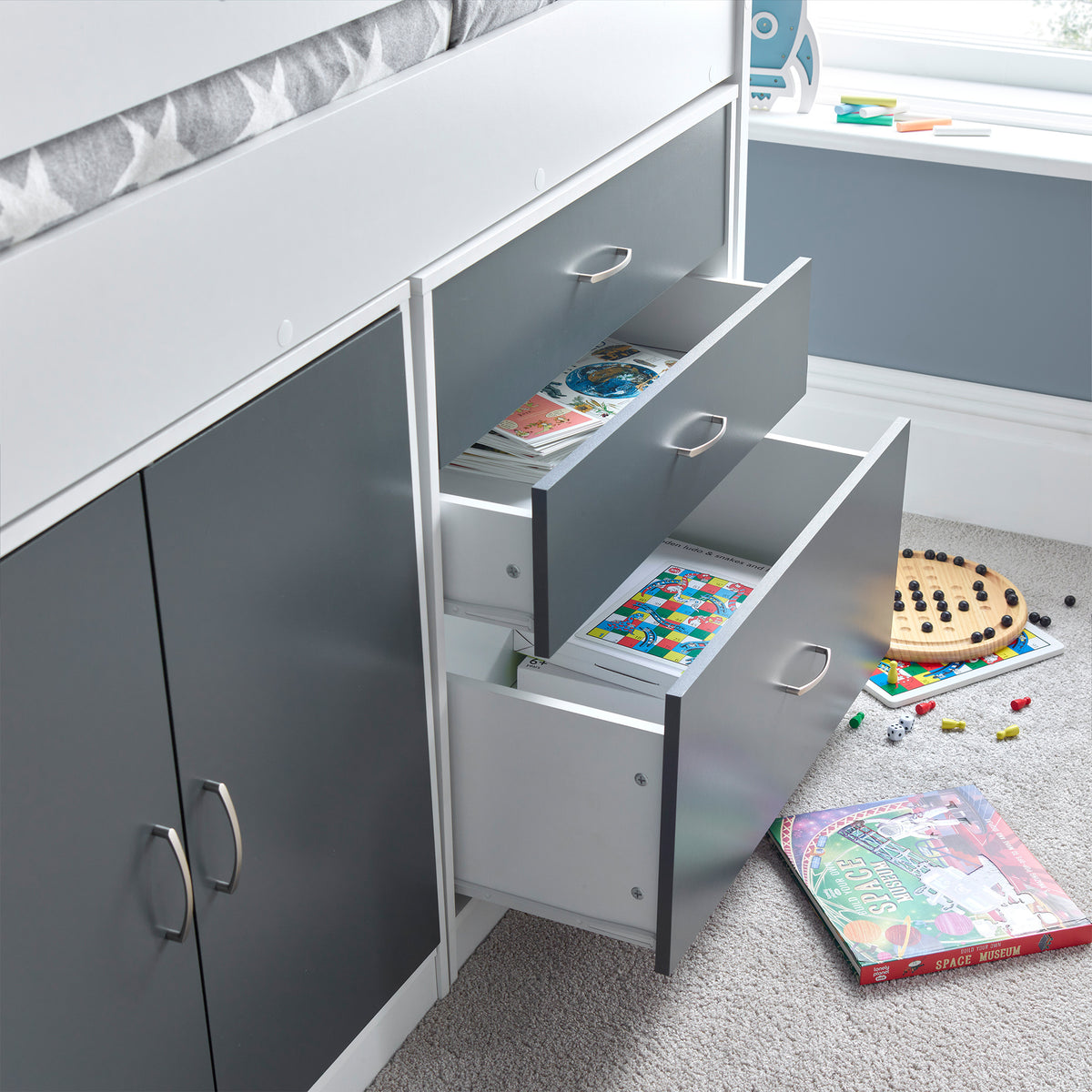 Murray Mid Sleeper Storage Bed Frame Close5 from Roseland Furniture