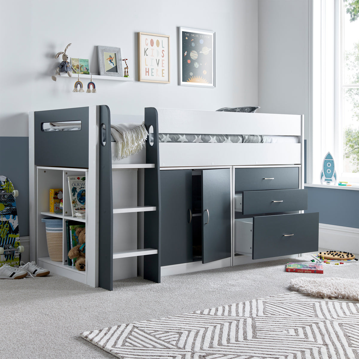Murray Mid Sleeper Storage Bed Frame Close5 from Roseland Furniture