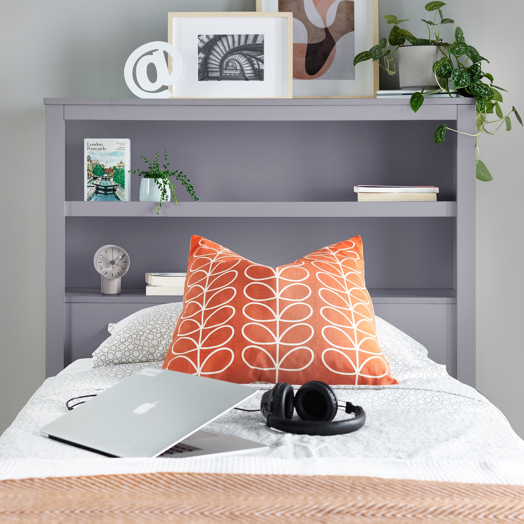 Emelia Wooden 3 Drawer and Shelving storage Bed Frame Grey from Roseland Furniture