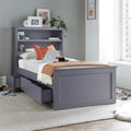 Emelia Wooden 3 Drawer and Shelving storage Bed Frame Grey from Roseland Furniture