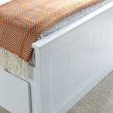 Emelia Wooden 3 Drawer and Shelving storage Bed Frame White from Roseland Furniture