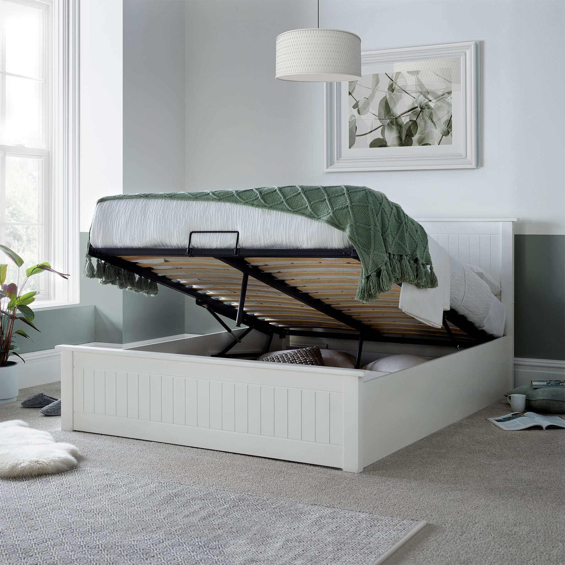 Brooker Wooden Storage Ottoman Bed Frame Double from Roseland Furniture