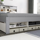 Lifestyle image of the Farndon White & Grey Storage Bed with Drawers from Roseland Furniture