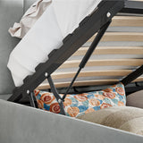 Marilyn Velvet Ottoman Storage Bed Grey Double from Roseland Furniture