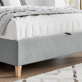 Marilyn Velvet Ottoman Storage Bed Grey Double from Roseland Furniture