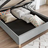 Marilyn Velvet Ottoman Storage Bed Grey Double from Roseland Furniture