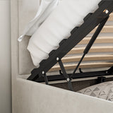 Marilyn Velvet Ottoman Storage Bed Small Double Stone from Roseland Furniture