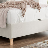 Marilyn Velvet Ottoman Storage Bed Small Double Stone from Roseland Furniture
