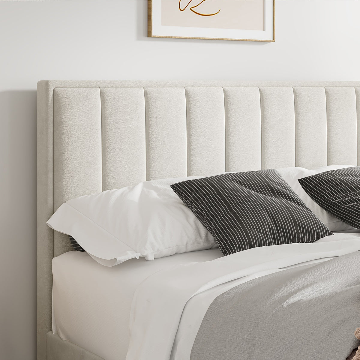 Marilyn Velvet Ottoman Storage Bed Small Double Stone from Roseland Furniture