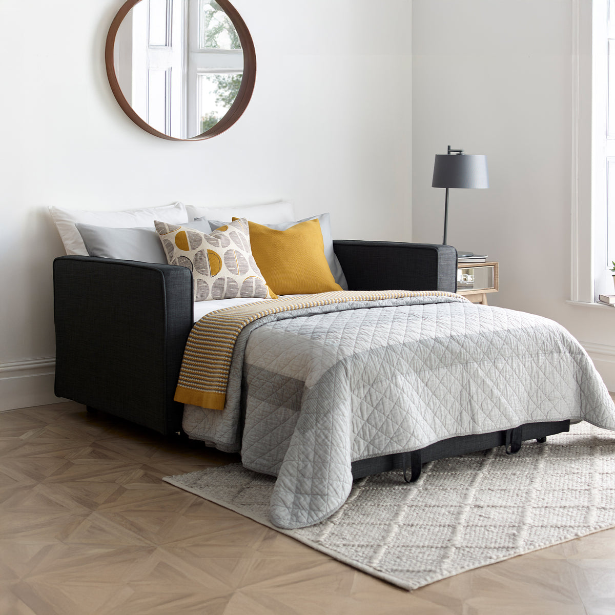 Prudi 2 Seater Sofa Bed Grey from Roseland Furniture
