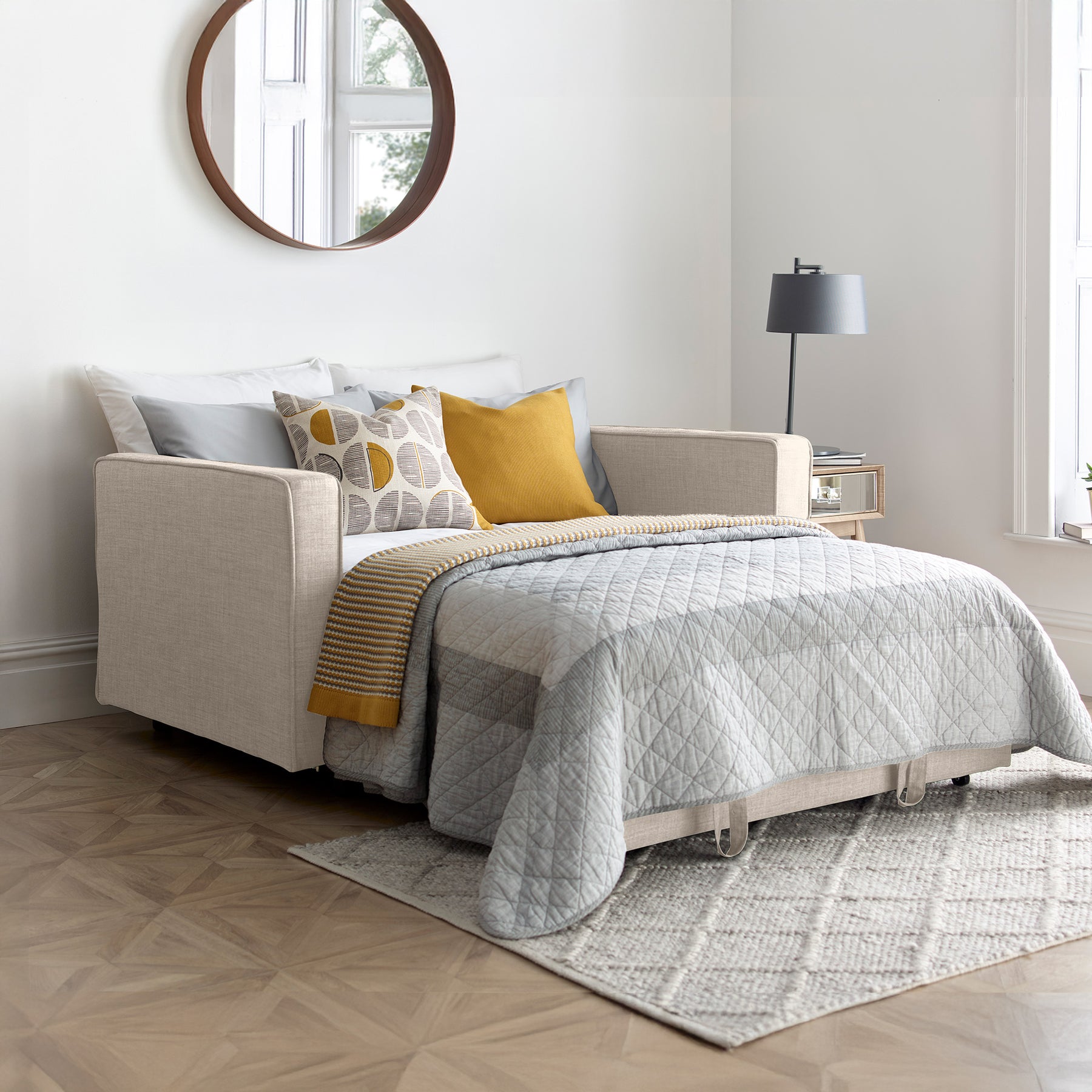 Prudi 2 Seater Sofa Bed Natural from Roseland Furniture