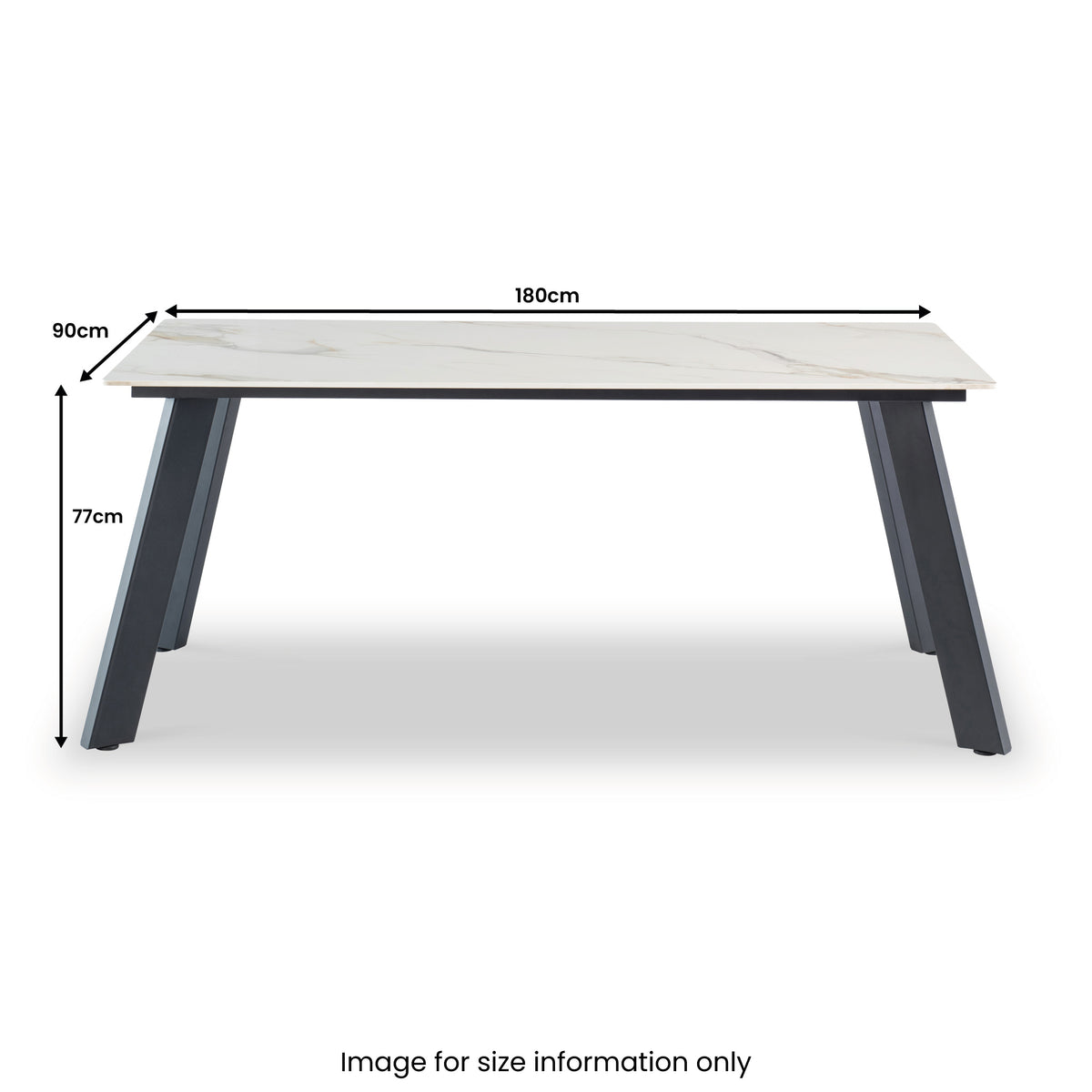 Murphy White & Gold 1.8m Rectangular Dining Table