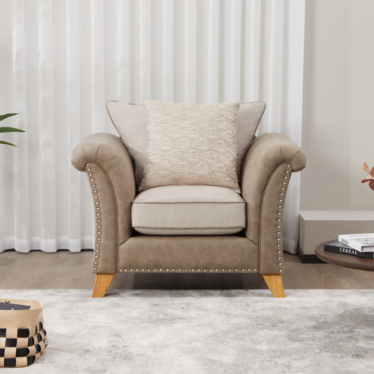 Breton Beige Armchair for living room