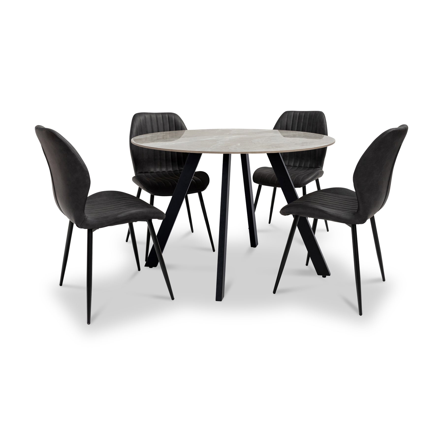 Alveston Sintered Stone Round Dining Table Group1 from Roseland Furniture