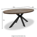 Haden 180cm Oval Dining Table Dims from Roseland Furniture